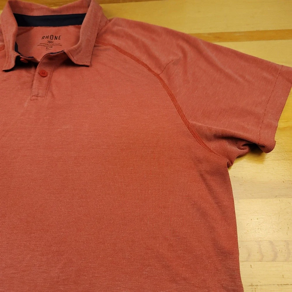 RHONE Men's Detla Pique Textured Polo Shirt XL‎ TG Performance Athletic Casual